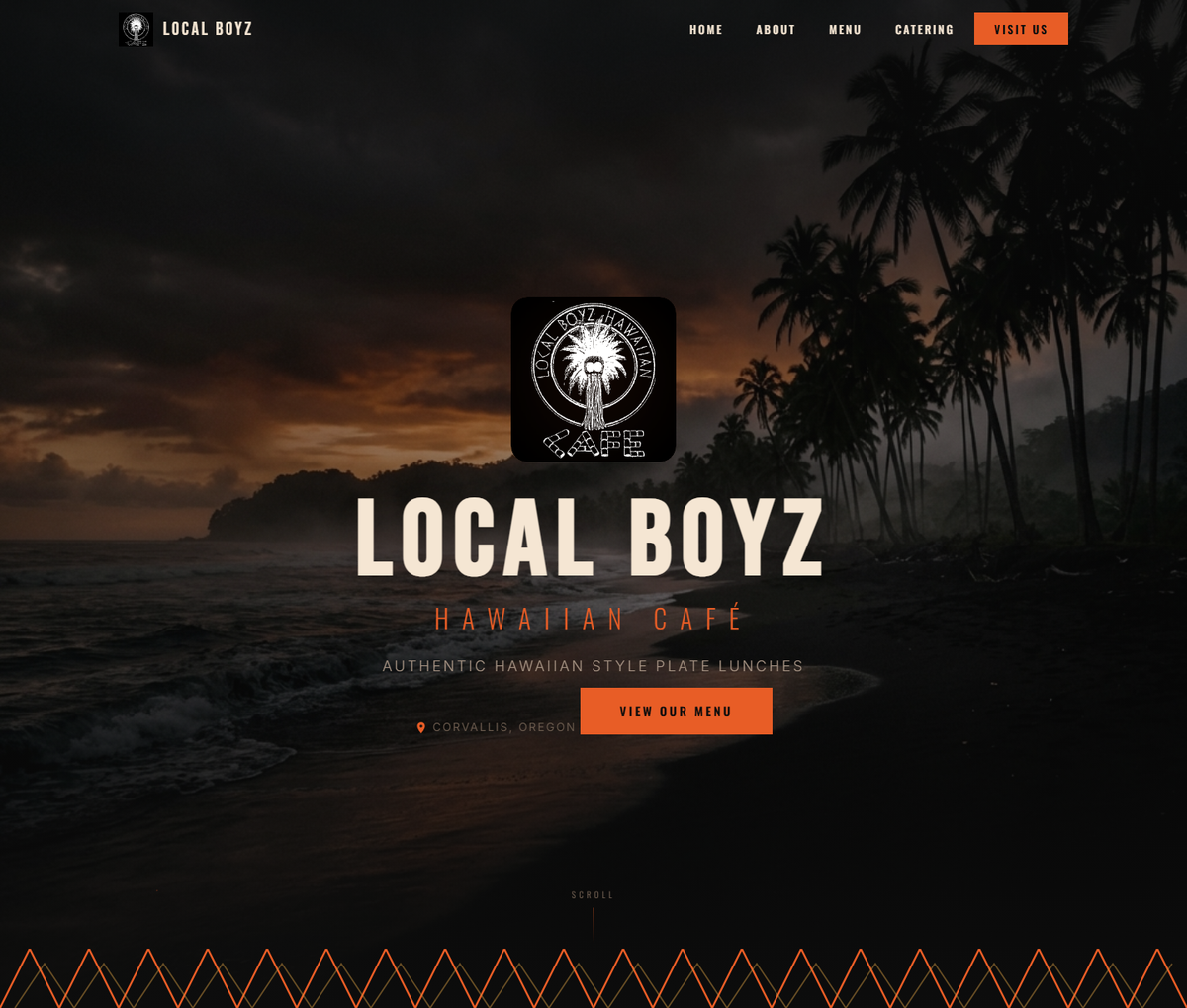 Local Boyz Hawaiian Cafe website front page